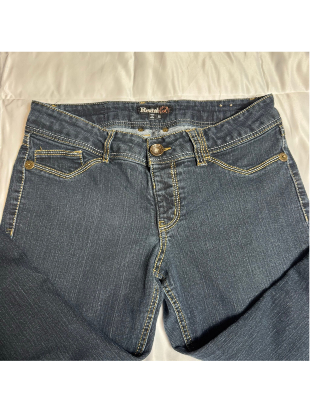 Juniors Rewind Ankle & Cropped Jeans Size 15 Dark Blue - Picture 4 of 9